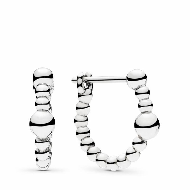 Pandora Australia String of Beads Hoop Earrings - Sterling Silver | UVYBKI523